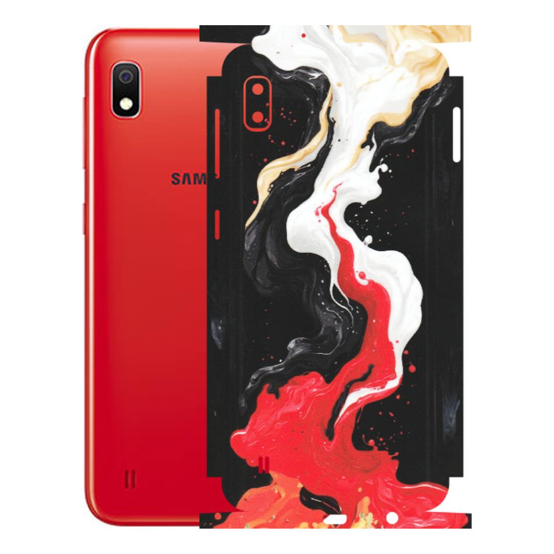 Samsung A/S Series Phone Skins (All Models) - Black Red White Paint Splash Fusion - Matte Finish (M-56) Samsung Galaxy A10