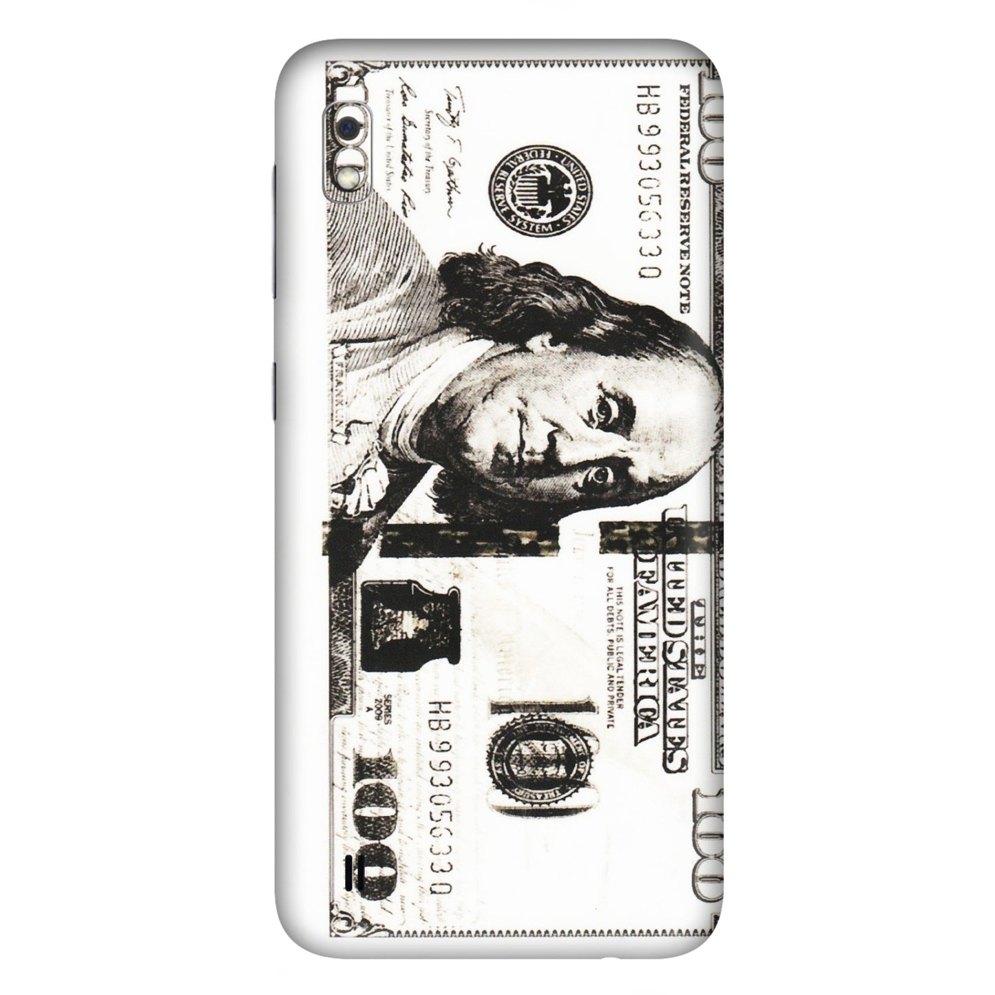 Samsung A/S Series Phone Skins (All Models) - 100 Dollar Currency - Transparent Finish (T-01) Samsung Galaxy A10
