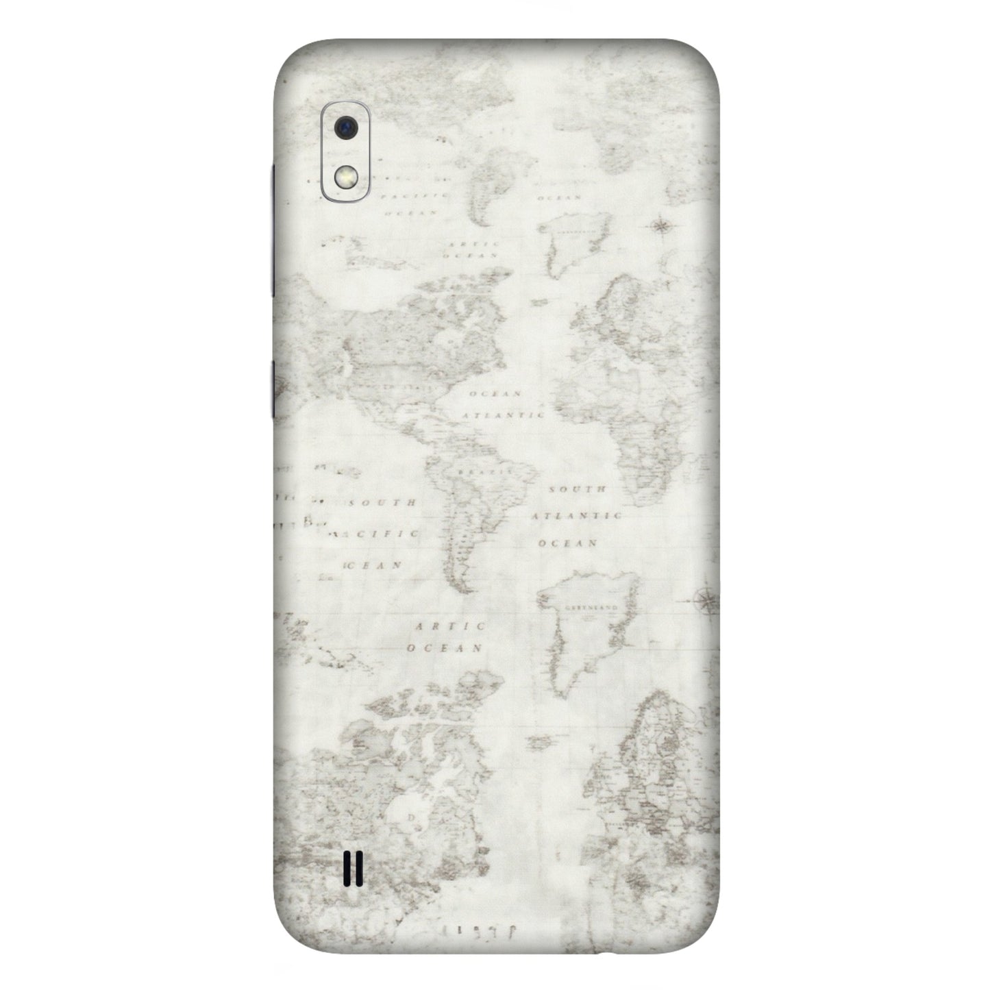Samsung A/S Series Phone Skins (All Models) - World Travel Map - Transparent Finish (T-04) Samsung Galaxy A10