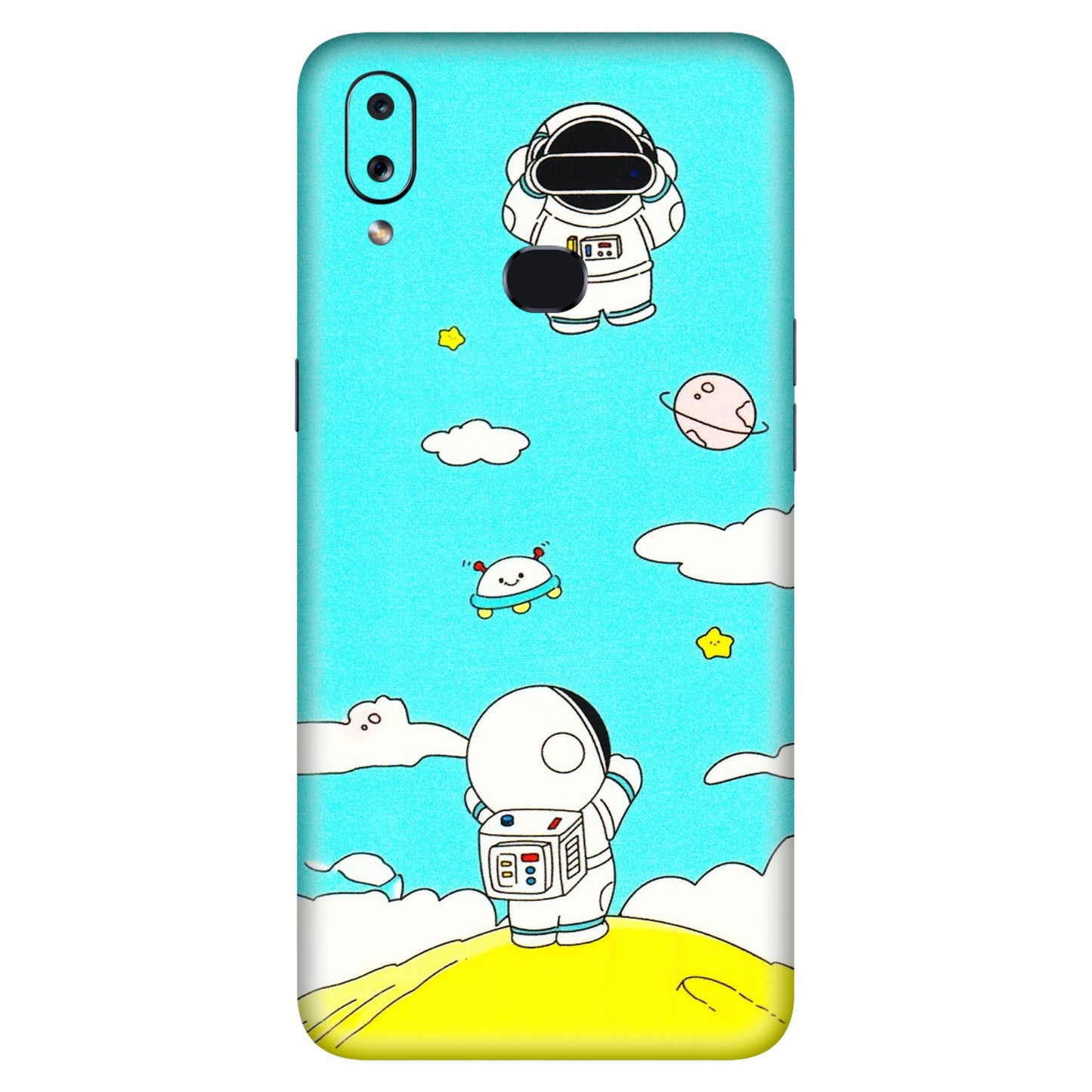 Samsung A/S Series Phone Skins (All Models) - Blue Skies Astro Float - 3D Embossed Finish (L-230) Samsung Galaxy A10S