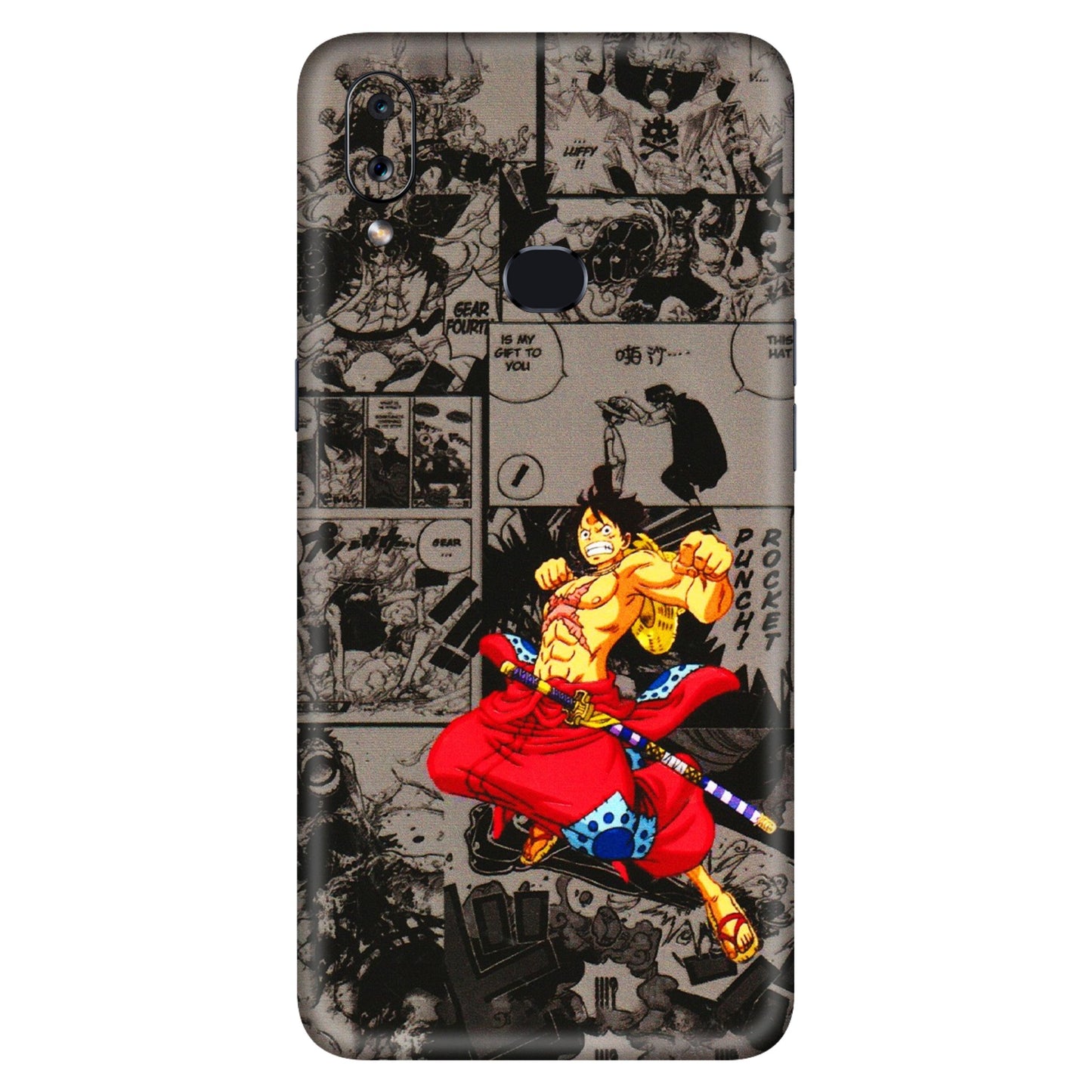 Samsung A/S Series Phone Skins (All Models) - One Piece Rocket Punch Manga - 3D Embossed Finish (L-25) Samsung Galaxy A10S