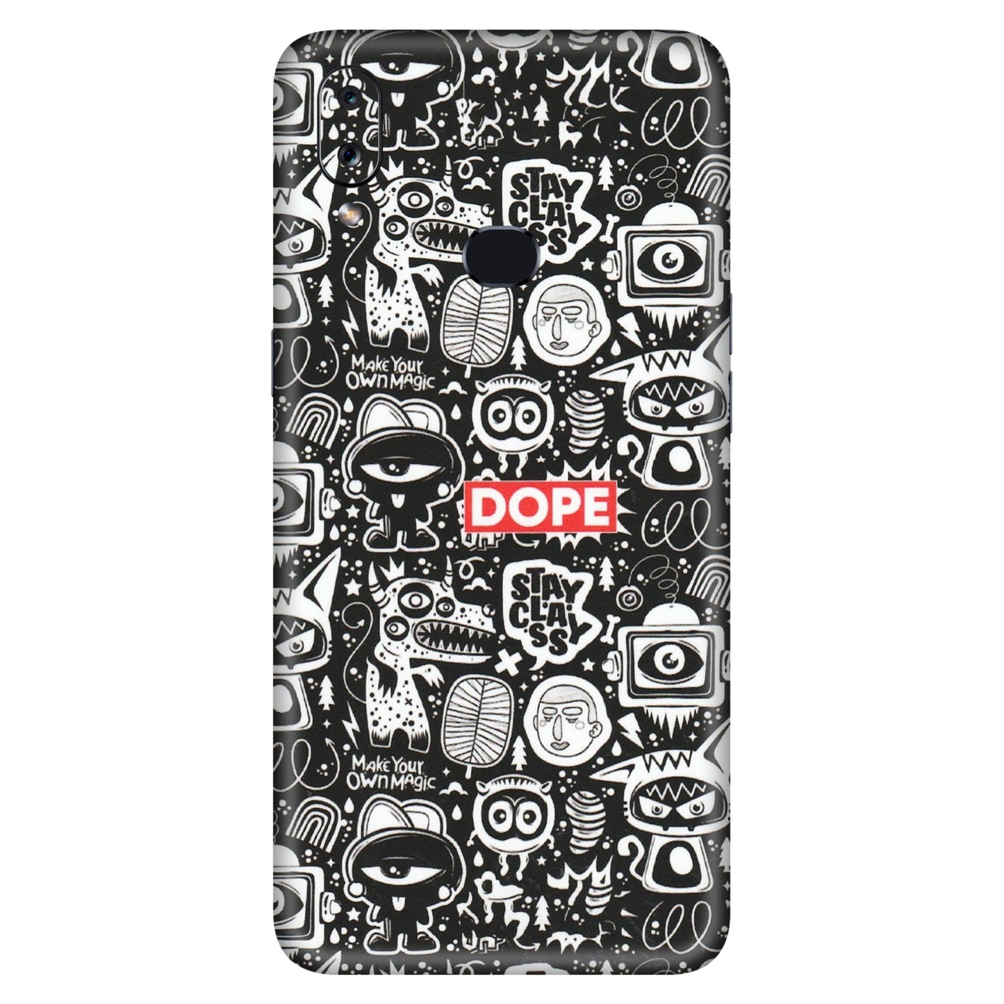 Samsung A/S Series Phone Skins (All Models) - Dope Stay Classy Black Doodles - Matte Finish (M-126) Samsung Galaxy A10S