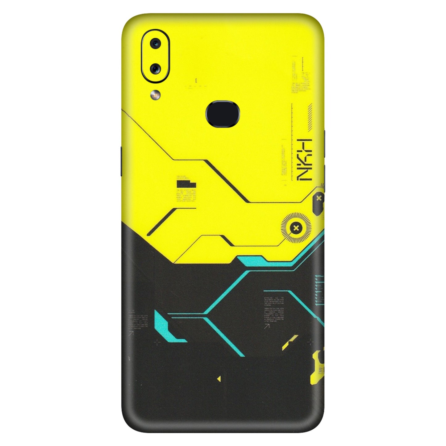 Samsung A/S Series Phone Skins (All Models) - Black Yellow Technica - Matte Finish (M-53) Samsung Galaxy A10S
