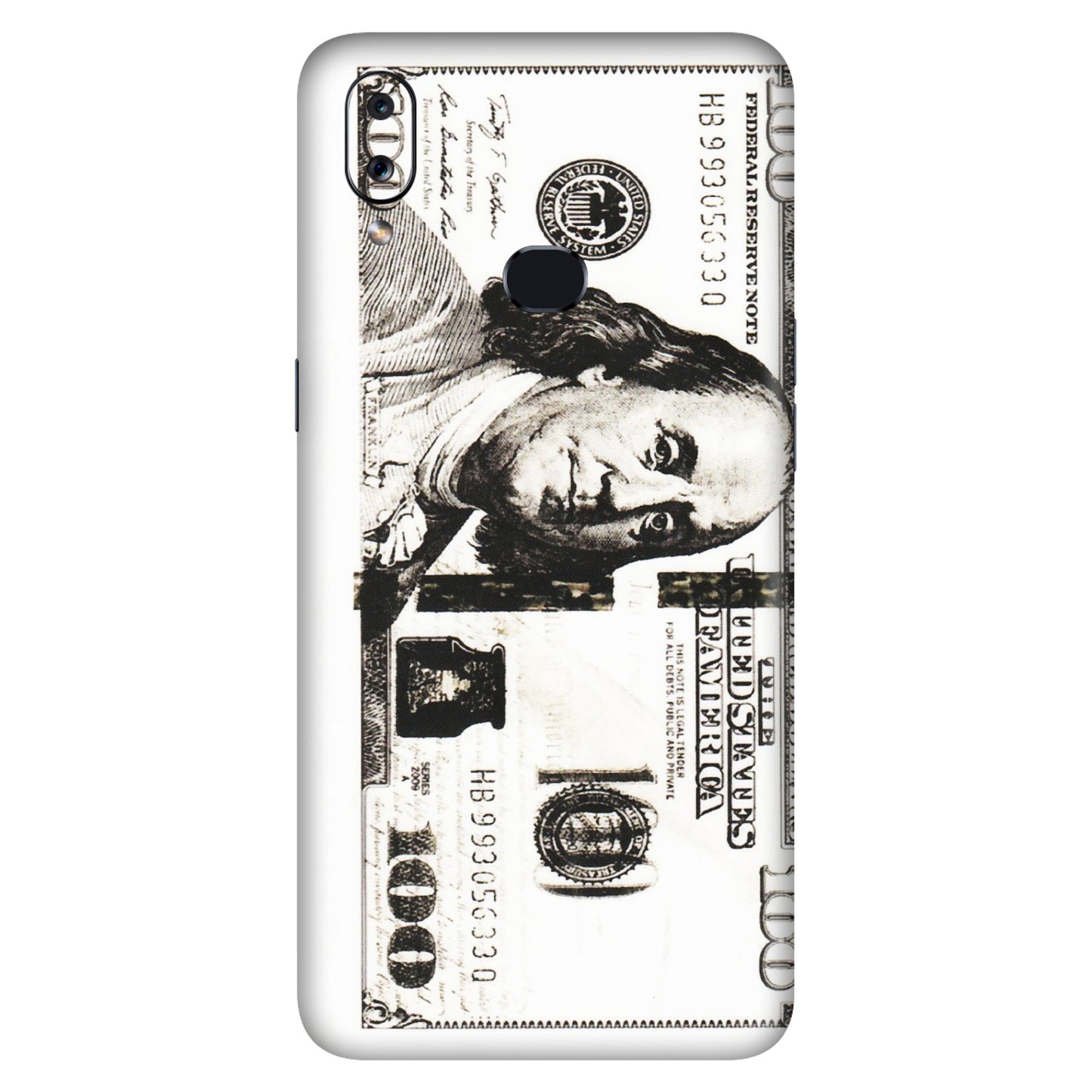 Samsung A/S Series Phone Skins (All Models) - 100 Dollar Currency - Transparent Finish (T-01) Samsung Galaxy A10S