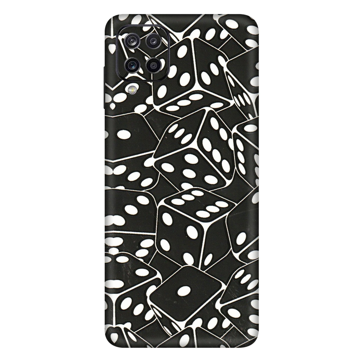 Samsung A/S Series Phone Skins (All Models) - Big Black Dices - 3D Embossed Finish (L-106) Samsung Galaxy A12