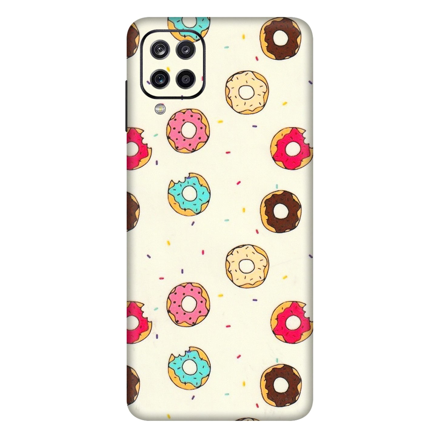 Samsung A/S Series Phone Skins (All Models) - Mini Donuts Doodle Art - 3D Embossed Finish (L-122) Samsung Galaxy A12