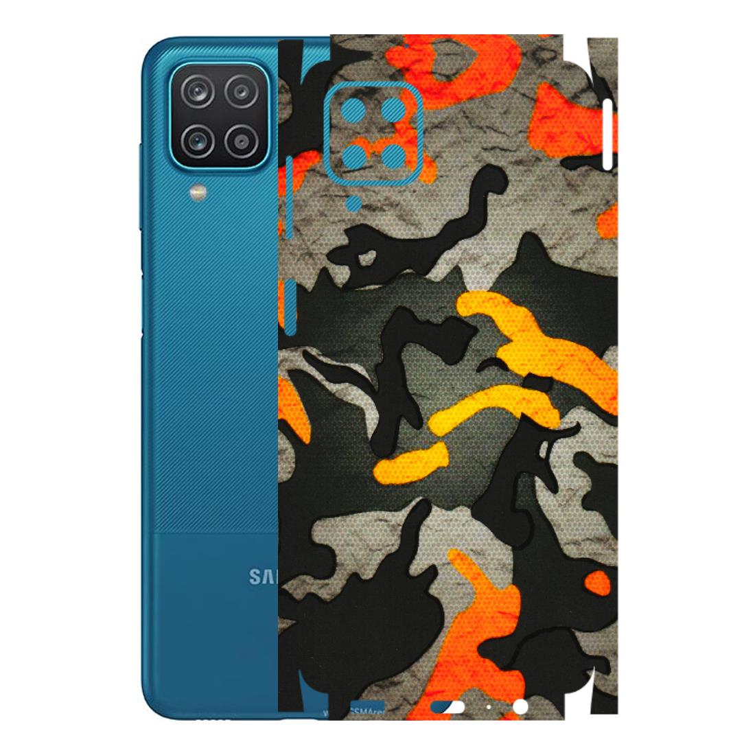 Samsung A/S Series Phone Skins (All Models) - Orange Camouflage - 3D Embossed Finish (L-204) Samsung Galaxy A12