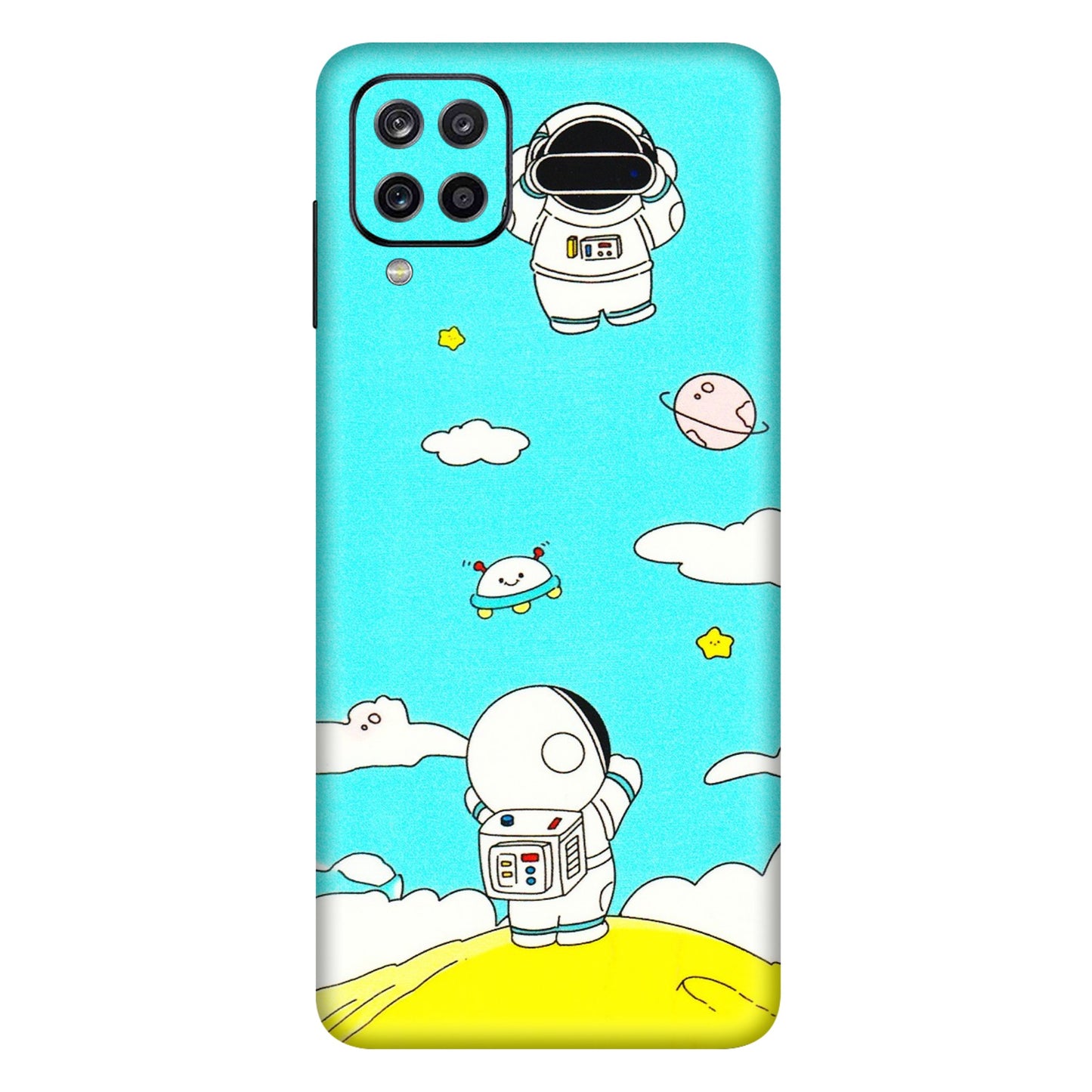 Samsung A/S Series Phone Skins (All Models) - Blue Skies Astro Float - 3D Embossed Finish (L-230) Samsung Galaxy A12