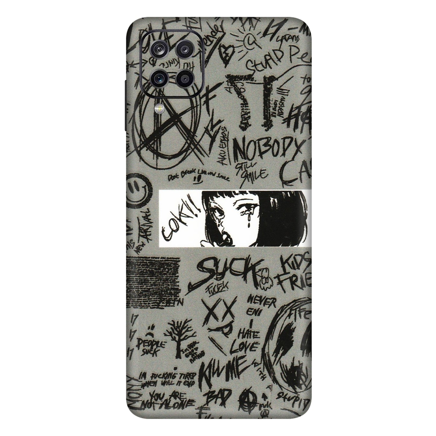Samsung A/S Series Phone Skins (All Models) - Never Have Love Anime - 3D Embossed Finish (L-260) Samsung Galaxy A12