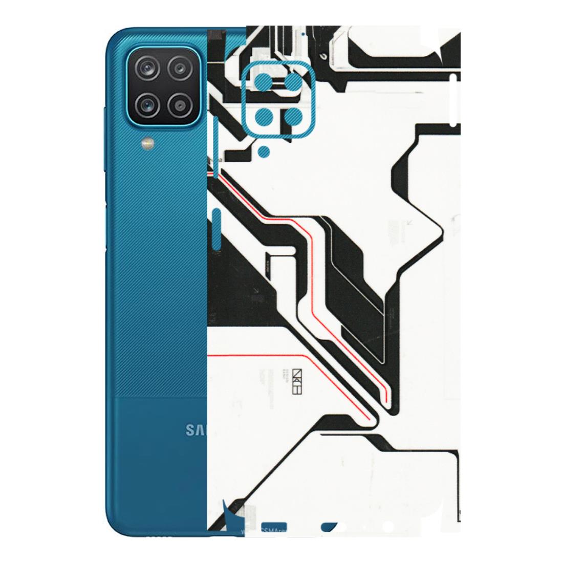 Samsung A/S Series Phone Skins (All Models) - White Techy Logo - 3D Embossed Finish (L-312) Samsung Galaxy A12