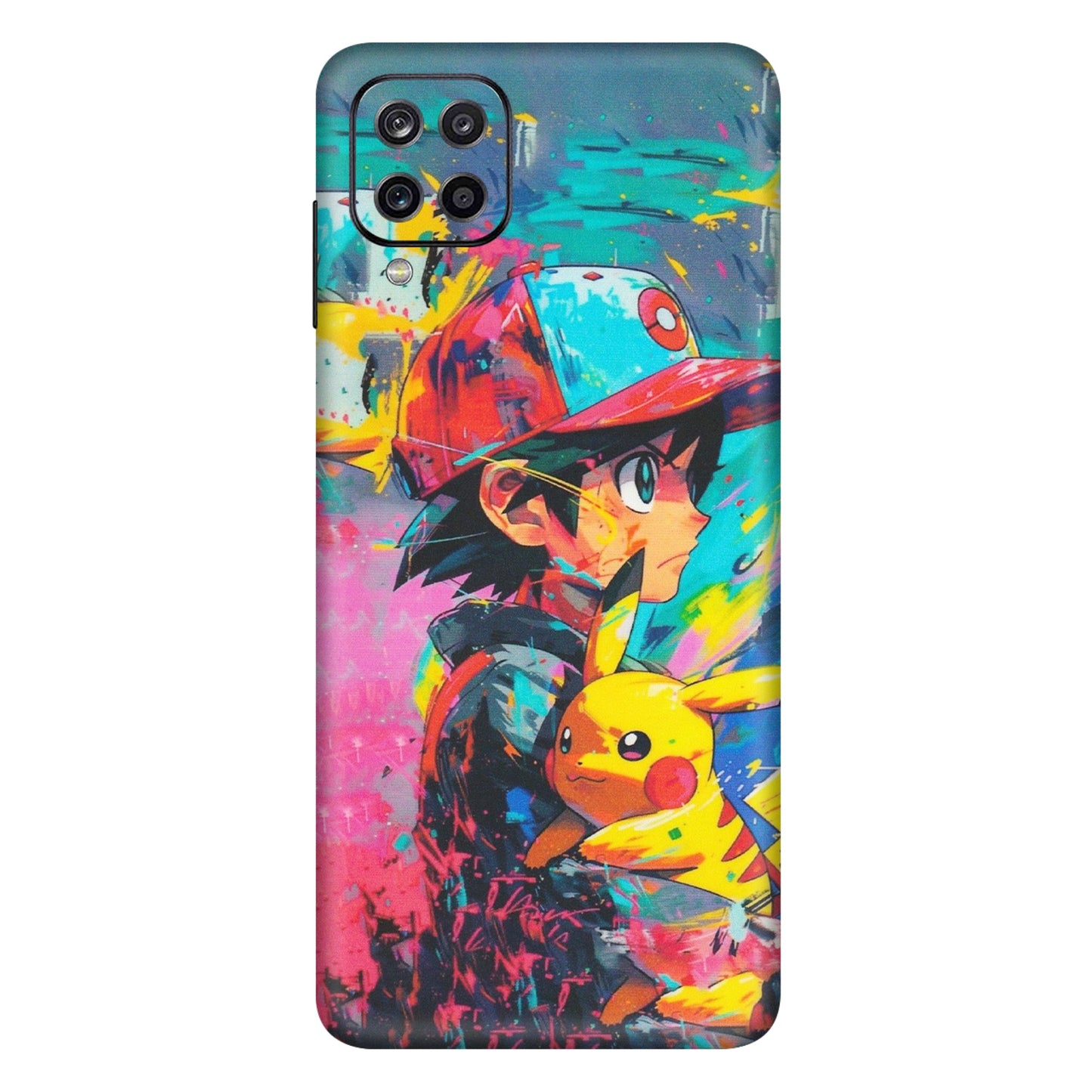 Samsung A/S Series Phone Skins (All Models) - Ash & Pikachu - Matte Finish (M-26) Samsung Galaxy A12