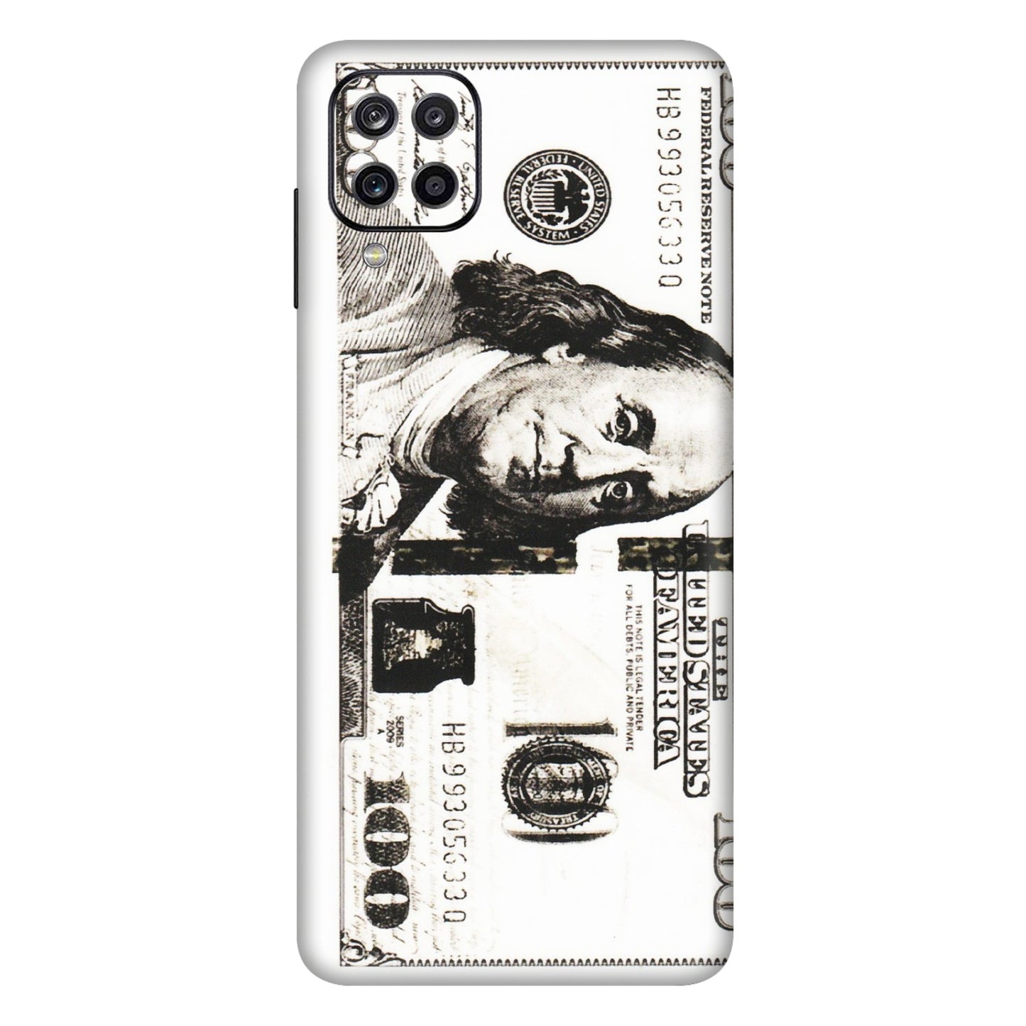 Samsung A/S Series Phone Skins (All Models) - 100 Dollar Currency - Transparent Finish (T-01) Samsung Galaxy A12