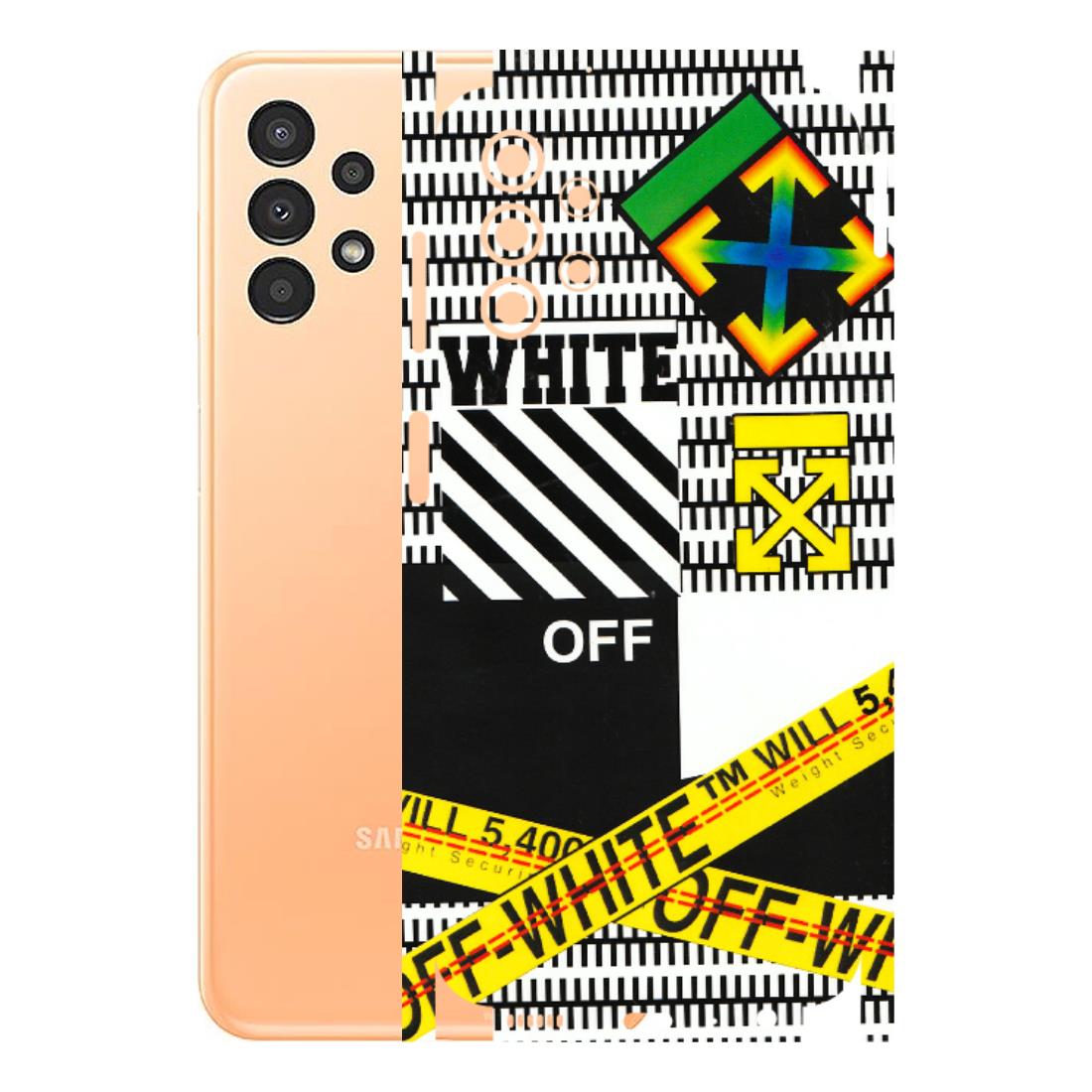 Samsung A/S Series Phone Skins (All Models) - White Off Abstract - 3D Embossed Finish (L-172) Samsung Galaxy A13 4G