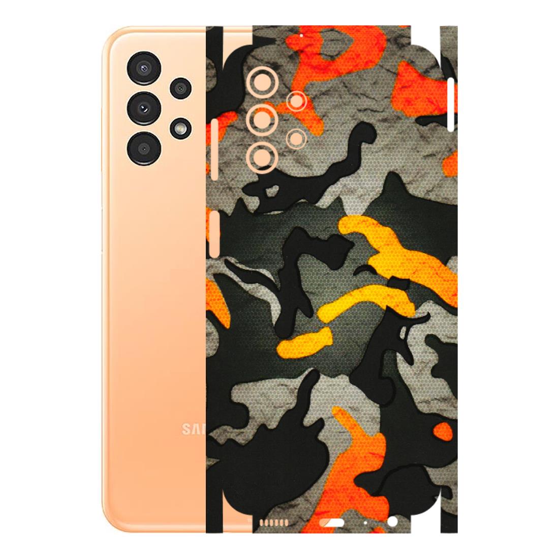Samsung A/S Series Phone Skins (All Models) - Orange Camouflage - 3D Embossed Finish (L-204) Samsung Galaxy A13 4G