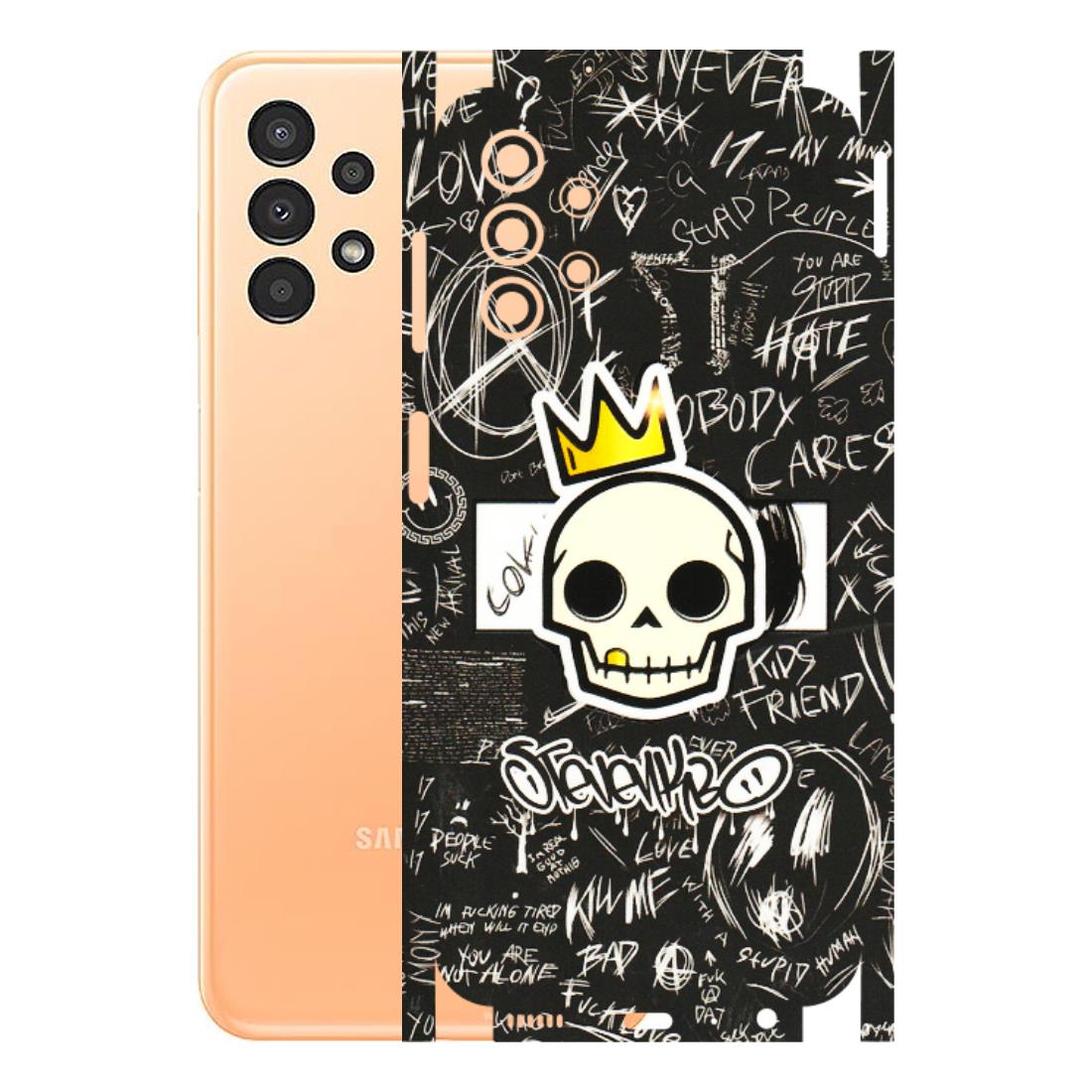 Samsung A/S Series Phone Skins (All Models) - Funny Skull Black Chalk Grafitti - 3D Embossed Finish (L-22) Samsung Galaxy A13 4G