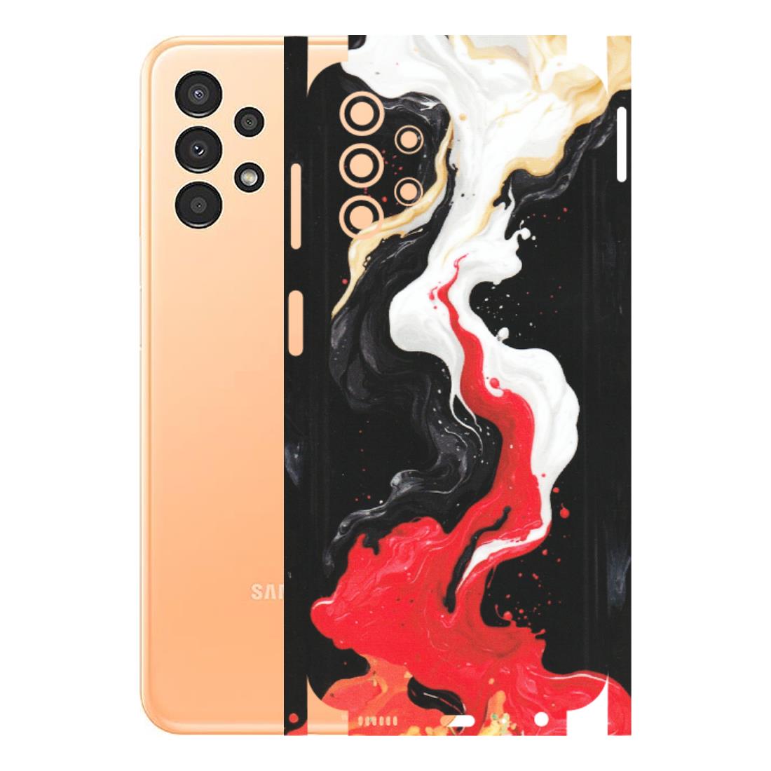 Samsung A/S Series Phone Skins (All Models) - Black Red White Paint Splash Fusion - Matte Finish (M-56) Samsung Galaxy A13 4G