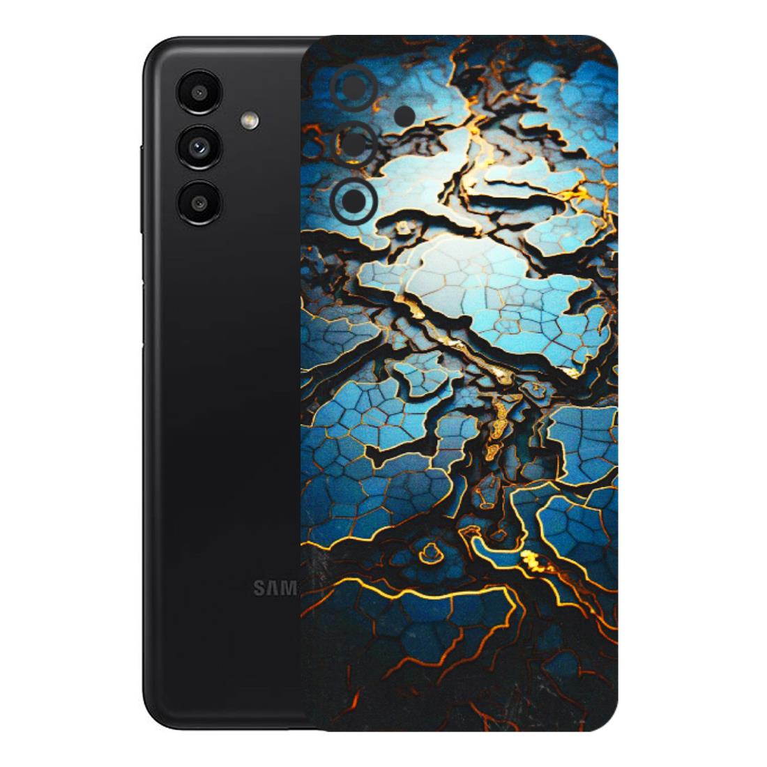 Samsung A/S Series Phone Skins (All Models) - Blue Gold Abstract - 3D Embossed Finish (L-11) Samsung Galaxy A13 (5G)