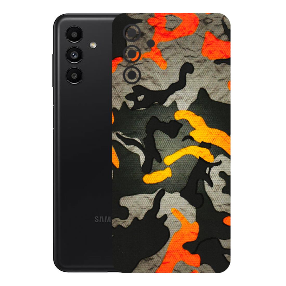 Samsung A/S Series Phone Skins (All Models) - Orange Camouflage - 3D Embossed Finish (L-204) Samsung Galaxy A13 (5G)