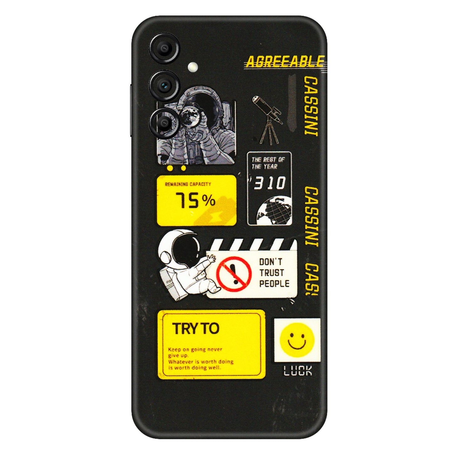 Samsung A/S Series Phone Skins (All Models) - Black Cassini - 3D Embossed Finish (L-161) Samsung Galaxy A14 (5G)