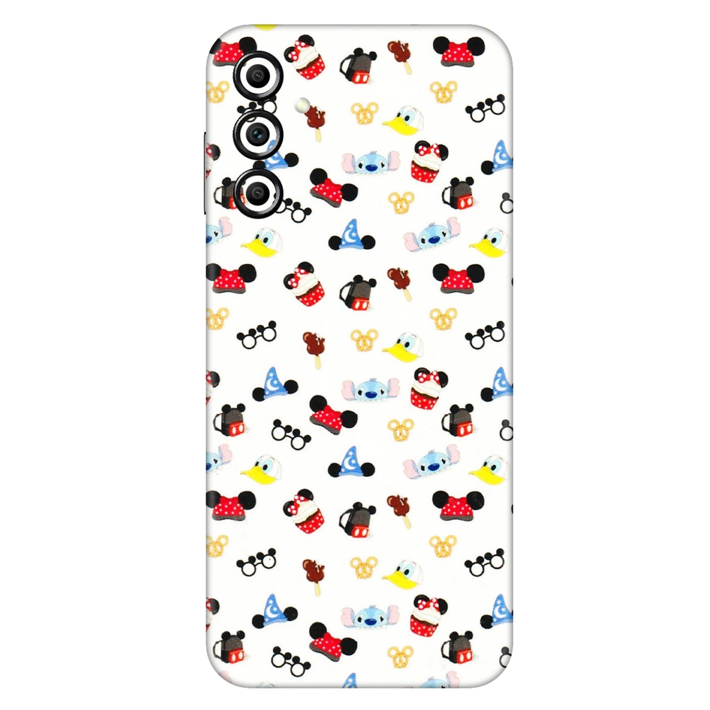 Samsung A/S Series Phone Skins (All Models) - Minnie Mouse & Donald Doodles s - 3D Embossed Finish (L-194) Samsung Galaxy A14 (5G)