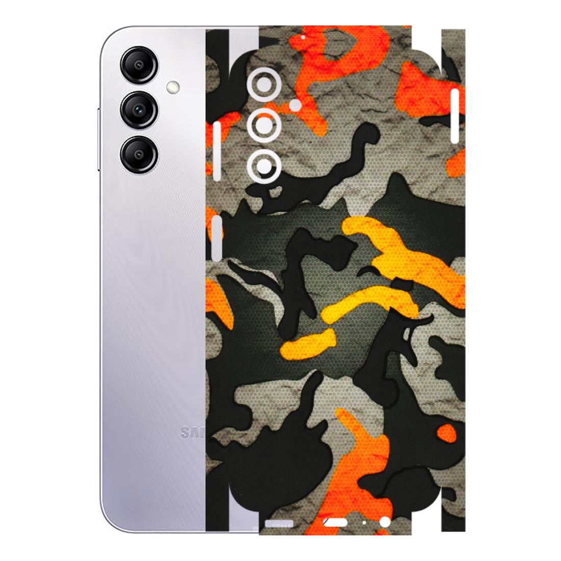 Samsung A/S Series Phone Skins (All Models) - Orange Camouflage - 3D Embossed Finish (L-204) Samsung Galaxy A14 (5G)