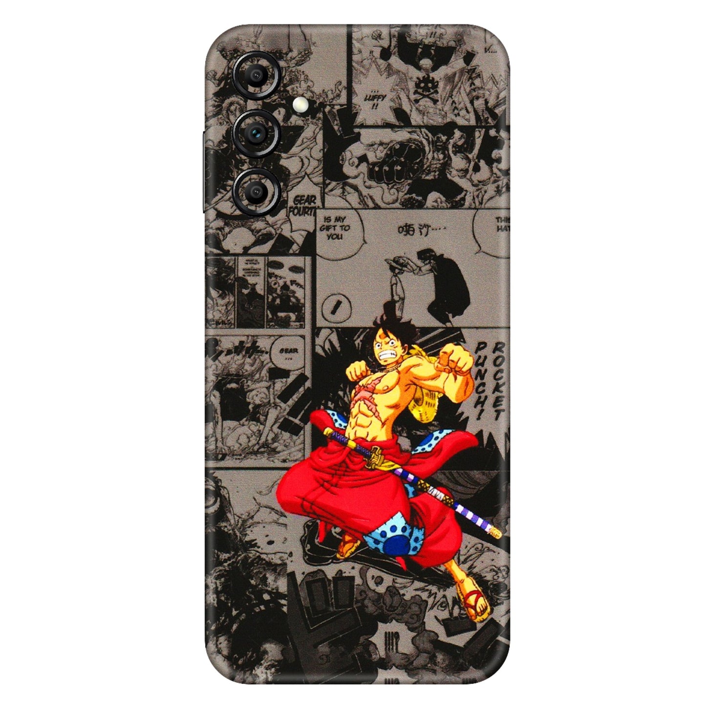 Samsung A/S Series Phone Skins (All Models) - One Piece Rocket Punch Manga - 3D Embossed Finish (L-25) Samsung Galaxy A14 (5G)