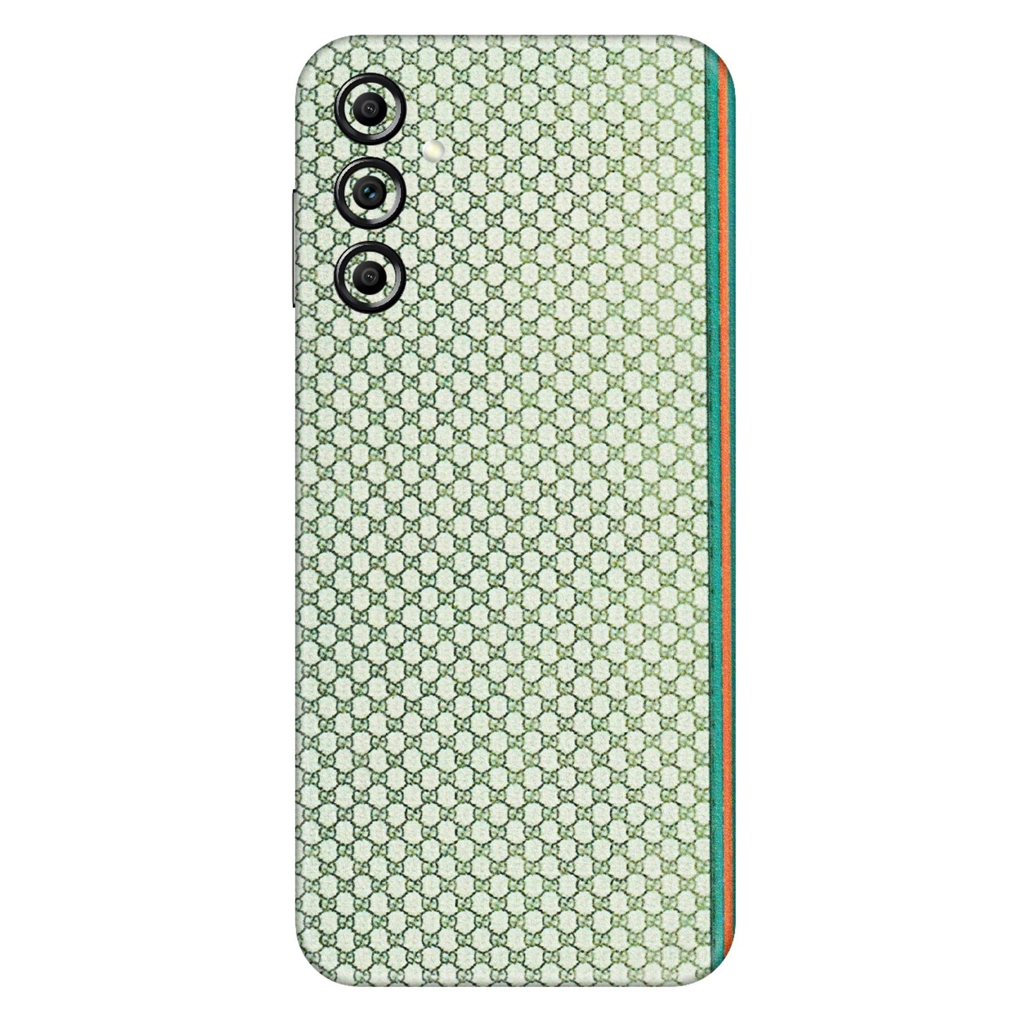 Samsung A/S Series Phone Skins (All Models) - Gucci Fabric Pattern - 3D Embossed Finish (L-73) Samsung Galaxy A14 (5G)
