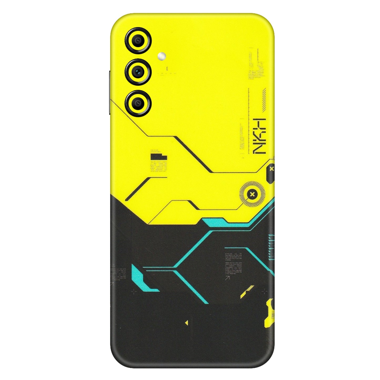 Samsung A/S Series Phone Skins (All Models) - Black Yellow Technica - Matte Finish (M-53) Samsung Galaxy A14 (5G)