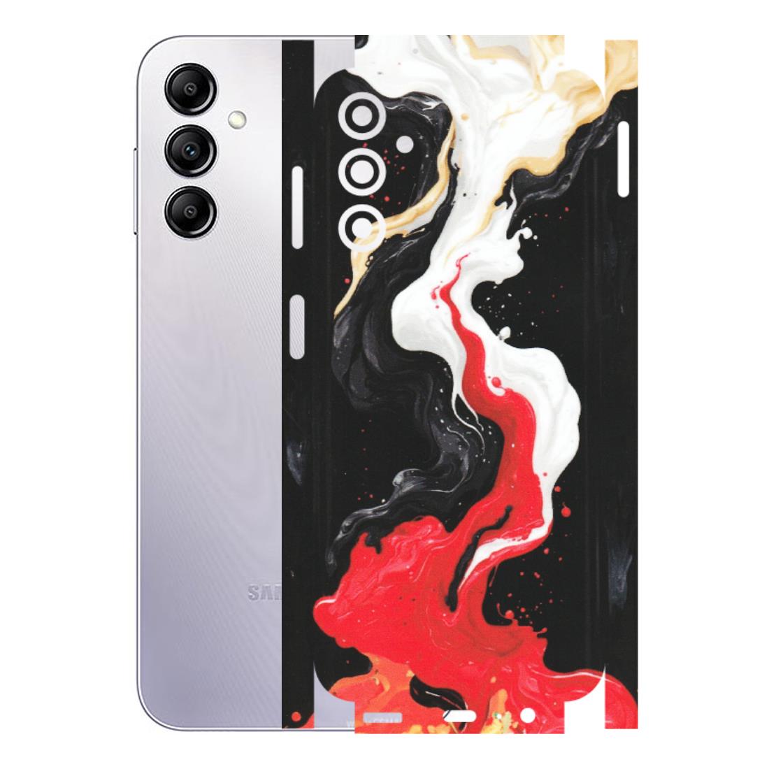 Samsung A/S Series Phone Skins (All Models) - Black Red White Paint Splash Fusion - Matte Finish (M-56) Samsung Galaxy A14 (5G)