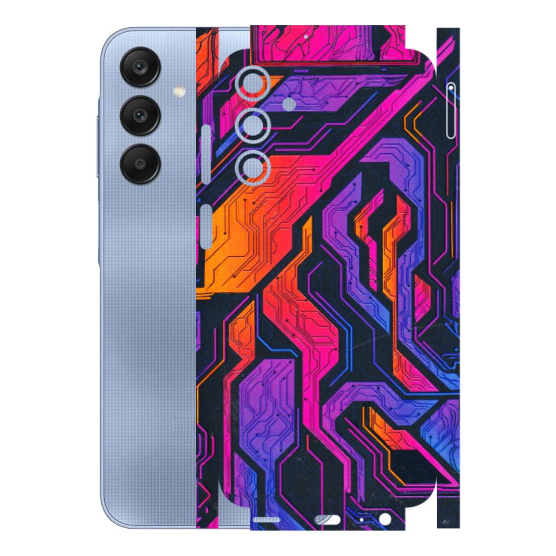 Samsung A/S Series Phone Skins (All Models) - Tech Circuits Futuristic - 3D Embossed Finish (L-07) Samsung Galaxy A15 (5G)