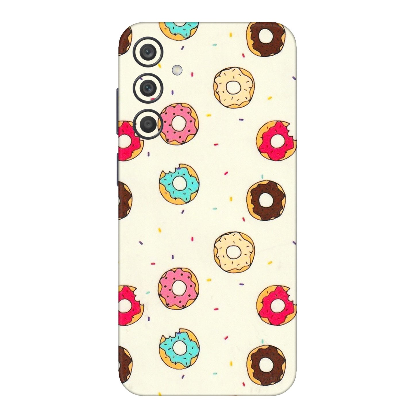 Samsung A/S Series Phone Skins (All Models) - Mini Donuts Doodle Art - 3D Embossed Finish (L-122) Samsung Galaxy A15 (5G)