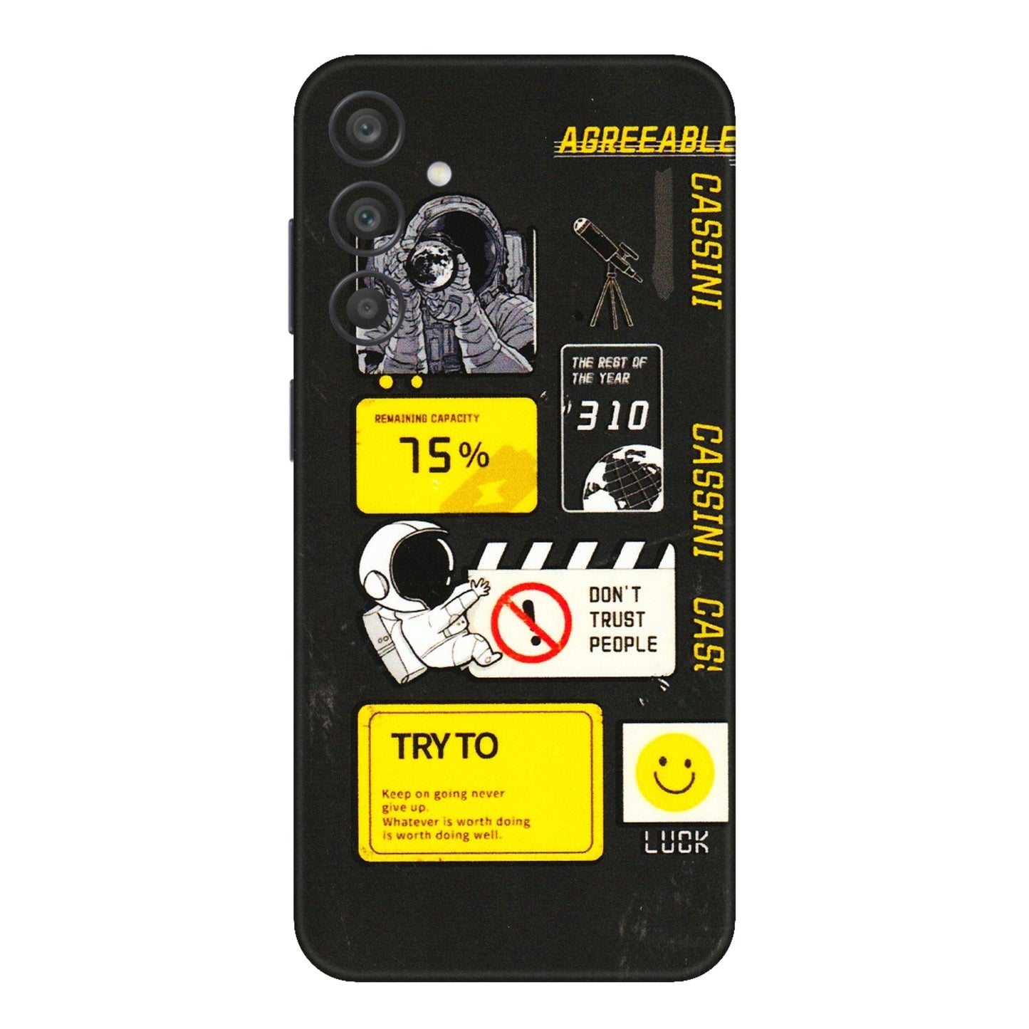 Samsung A/S Series Phone Skins (All Models) - Black Cassini - 3D Embossed Finish (L-161) Samsung Galaxy A15 (5G)