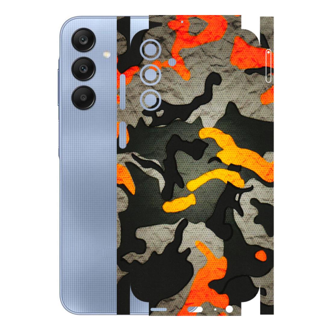 Samsung A/S Series Phone Skins (All Models) - Orange Camouflage - 3D Embossed Finish (L-204) Samsung Galaxy A15 (5G)