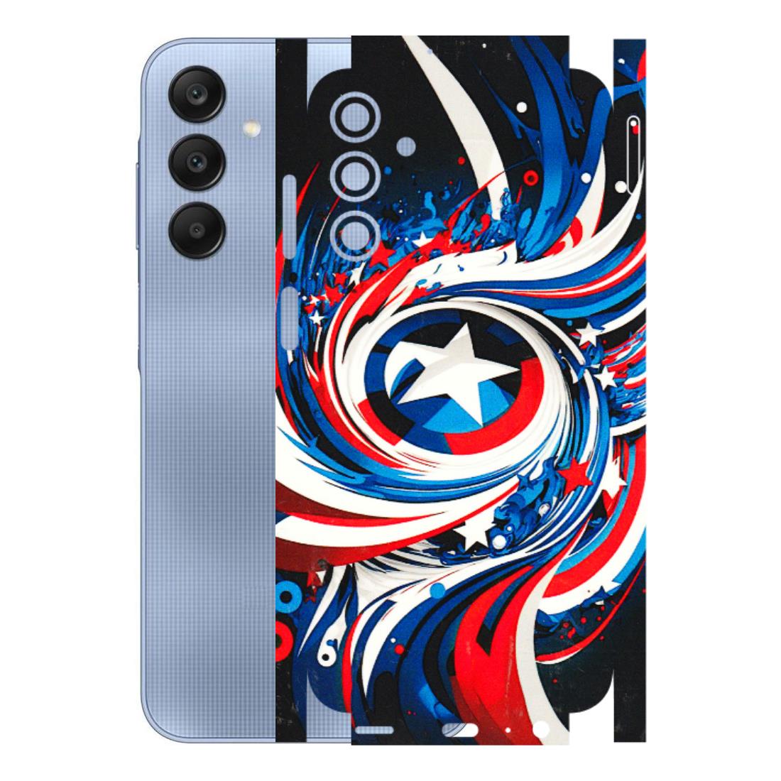 Samsung A/S Series Phone Skins (All Models) - Captain America Logo - 3D Embossed Finish (L-307) Samsung Galaxy A15 (5G)
