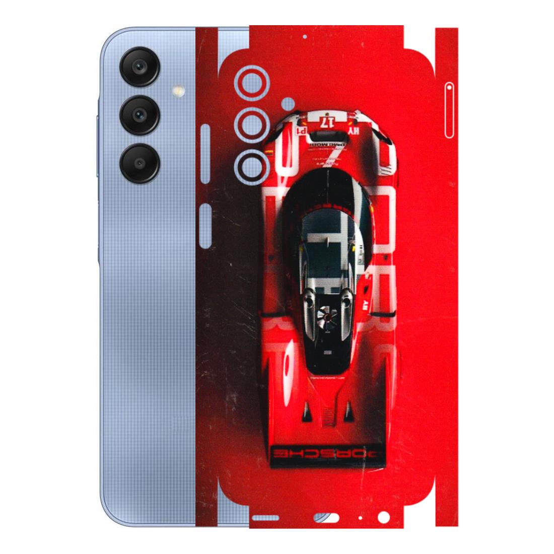 Samsung A/S Series Phone Skins (All Models) - Red Porsche Car Logo - 3D Embossed Finish (L-315) Samsung Galaxy A15 (5G)