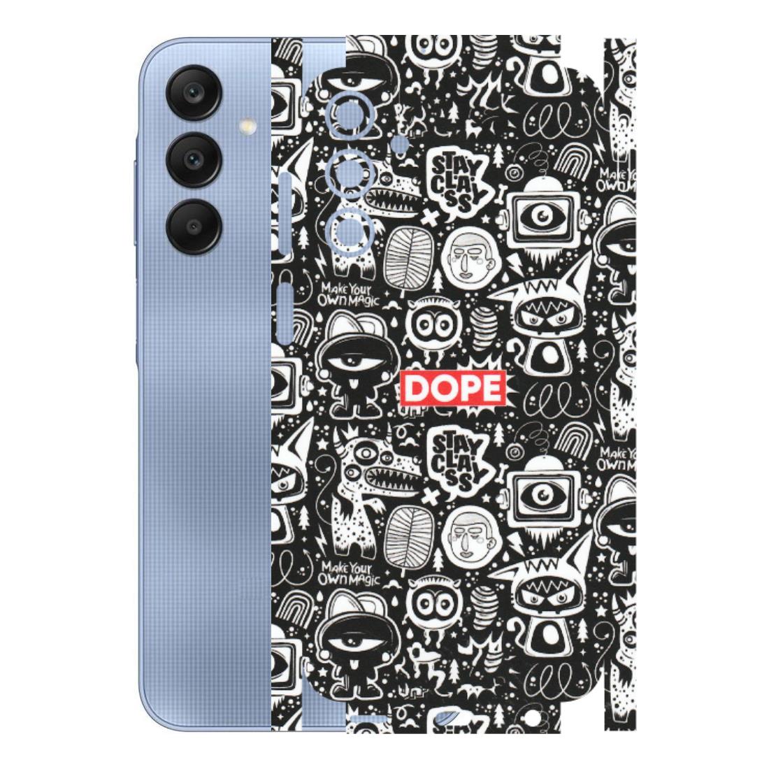 Samsung A/S Series Phone Skins (All Models) - Dope Stay Classy Black Doodles - Matte Finish (M-126) Samsung Galaxy A15 (5G)