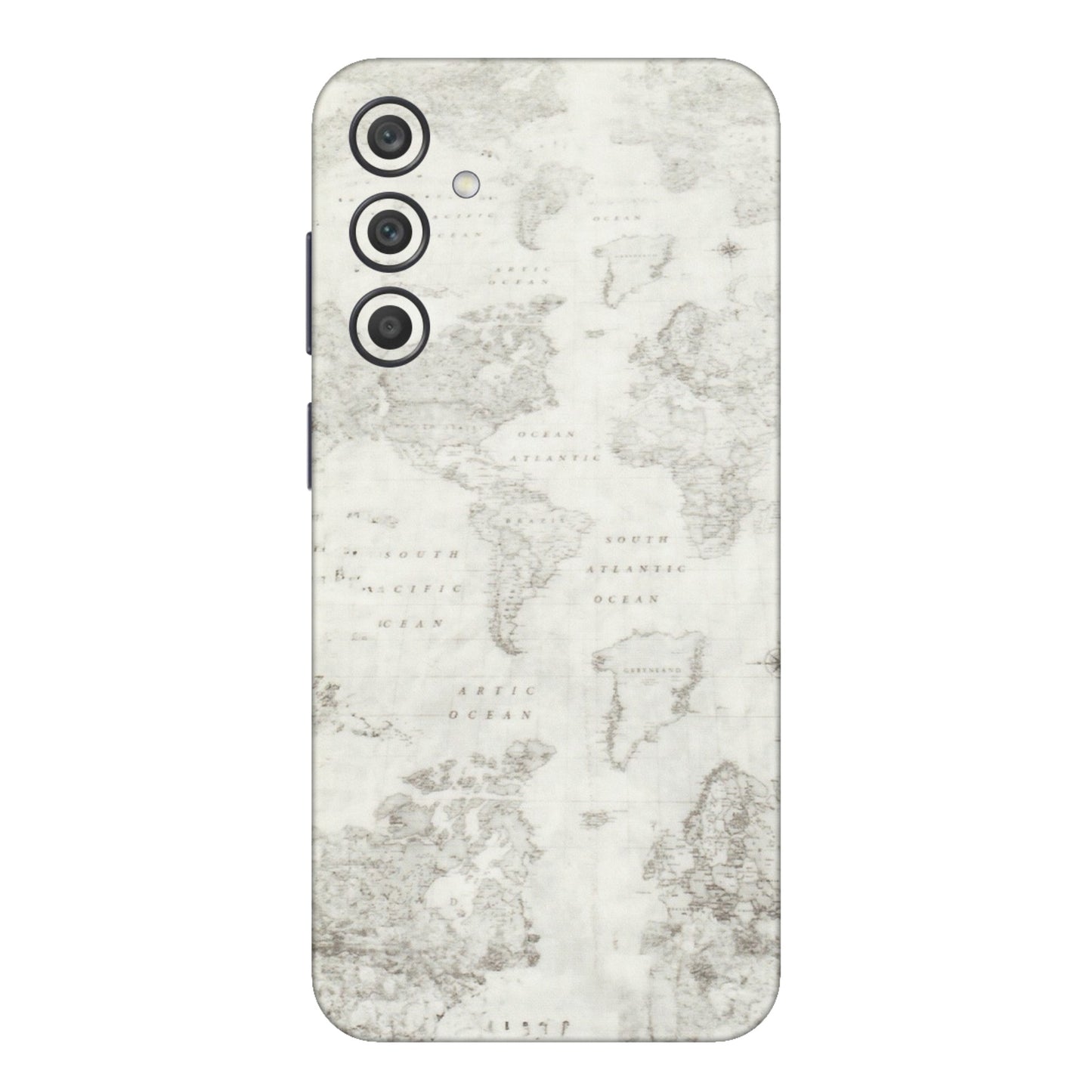 Samsung A/S Series Phone Skins (All Models) - World Travel Map - Transparent Finish (T-04) Samsung Galaxy A15 (5G)