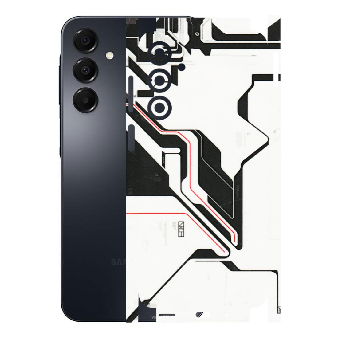 Samsung A/S Series Phone Skins (All Models) - White Techy Logo - 3D Embossed Finish (L-312) Samsung Galaxy A16