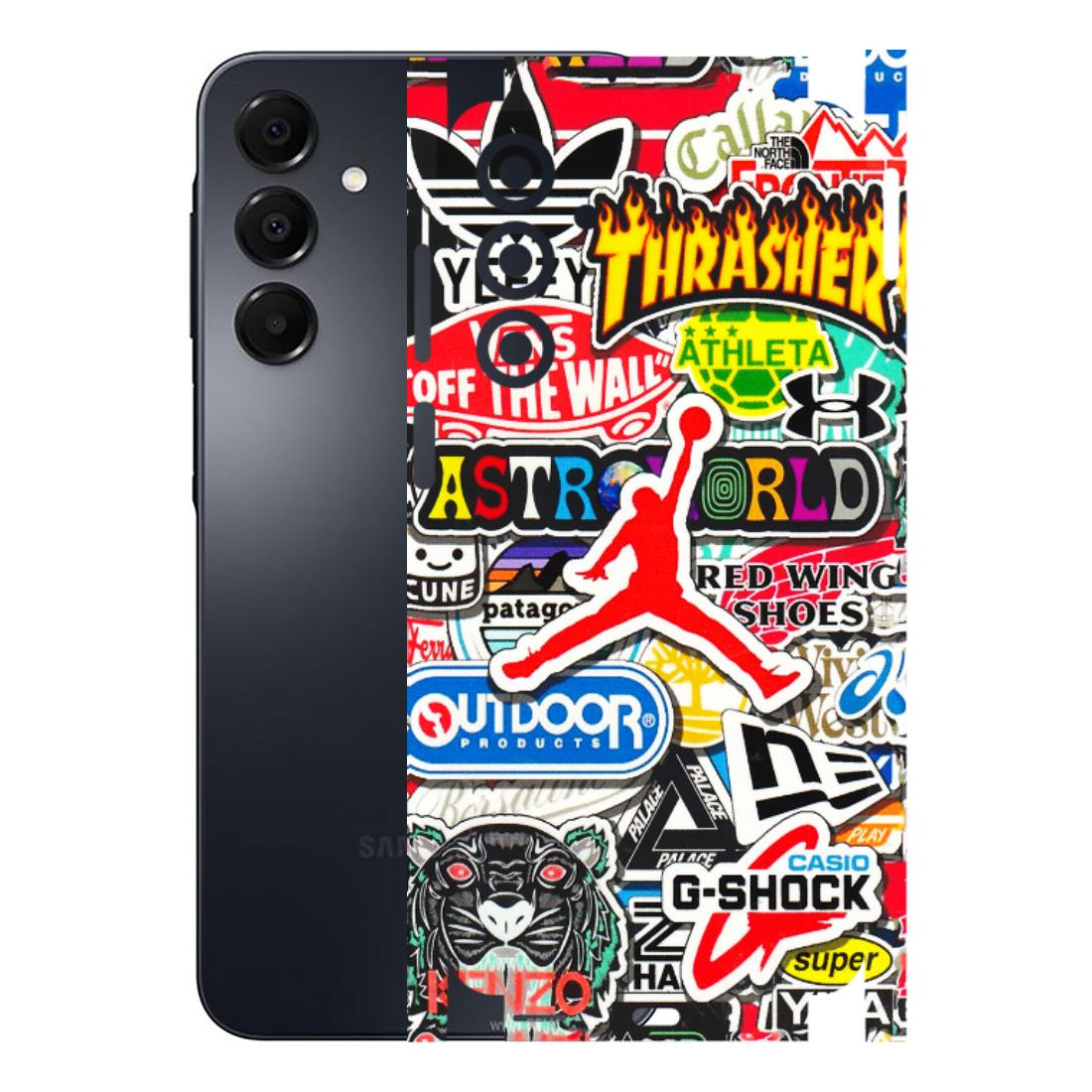 Samsung A/S Series Phone Skins (All Models) - Multi Brands Sticker Graffiti - 3D Embossed Finish (L-37) Samsung Galaxy A16