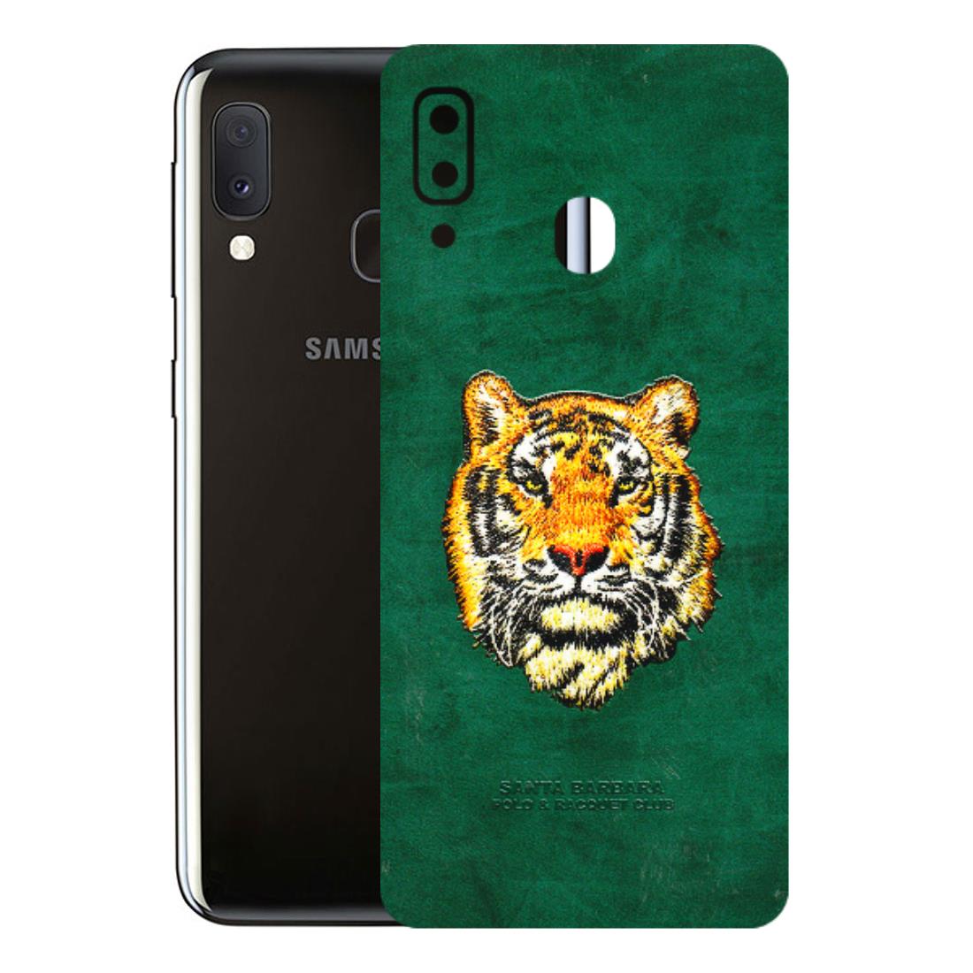 Samsung A/S Series Phone Skins (All Models) - Leather Feel Tiger - 3D Embossed Finish (L-111) Samsung Galaxy A20E