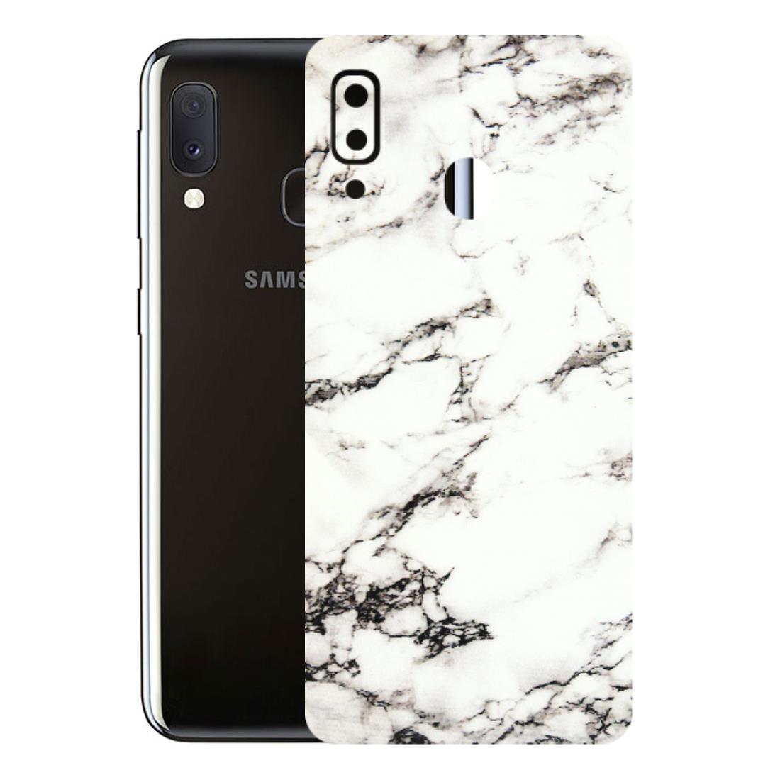 Samsung A/S Series Phone Skins (All Models) - Black and White Marble Texture - 3D Embossed Finish (L-124) Samsung Galaxy A20E