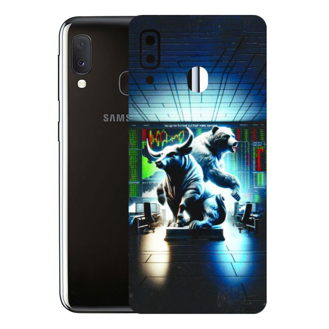Samsung A/S Series Phone Skins (All Models) - Stock Market Sensex Bear vs Bulls - 3D Embossed Finish (L-15) Samsung Galaxy A20E