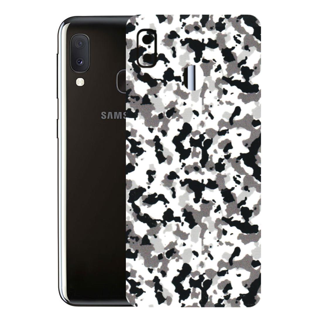 Samsung A/S Series Phone Skins (All Models) - White Black Camouflage - 3D Embossed Finish (L-18) Samsung Galaxy A20E