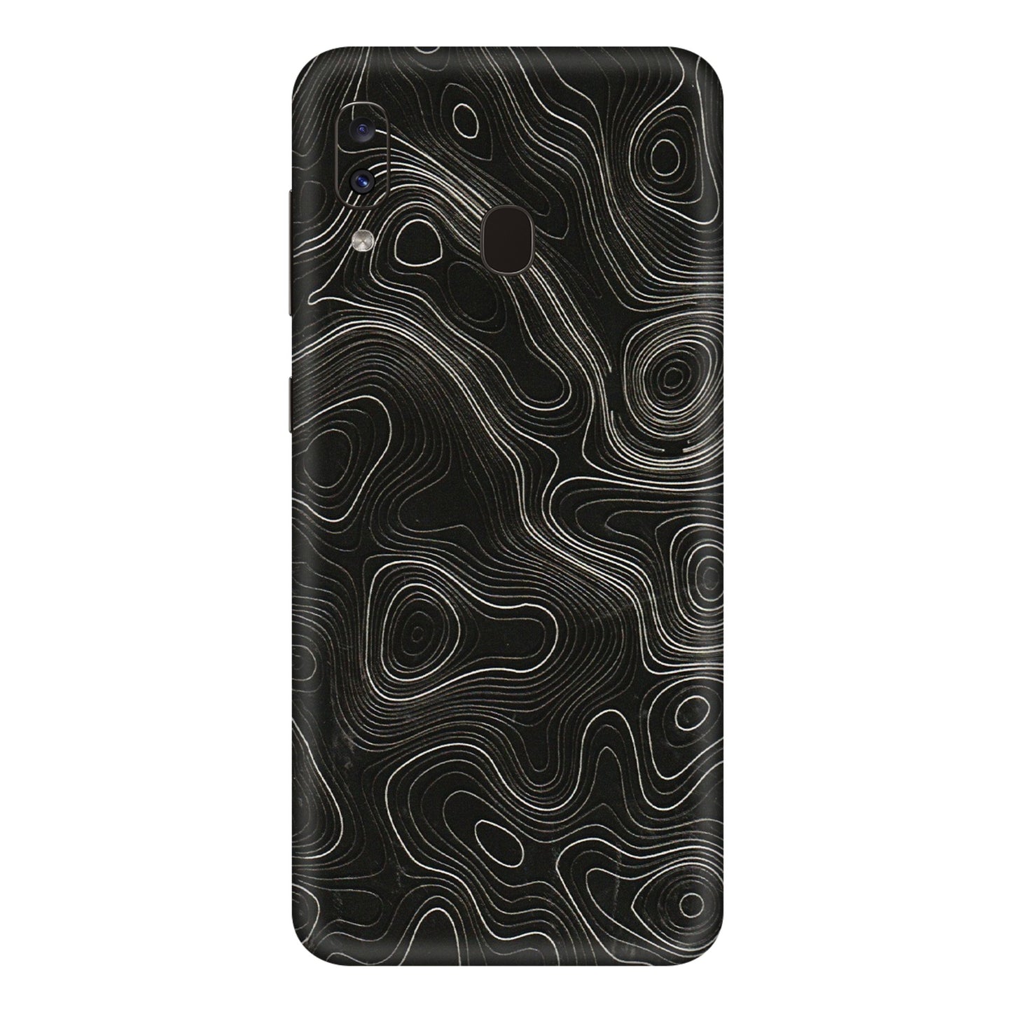 Samsung A/S Series Phone Skins (All Models) - Black Swirl - 3D Embossed Finish (L-196) Samsung Galaxy A20E