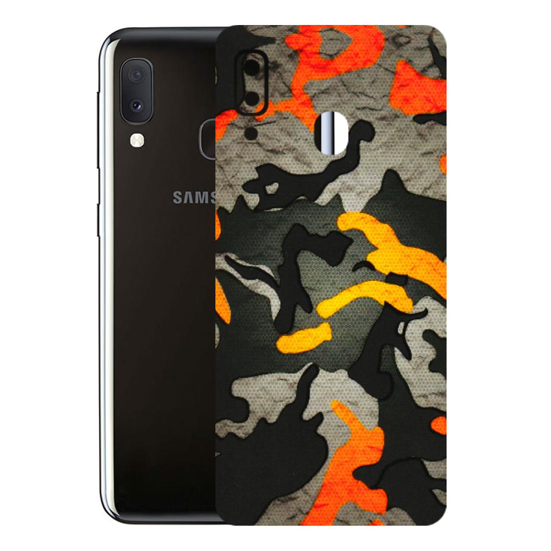 Samsung A/S Series Phone Skins (All Models) - Orange Camouflage - 3D Embossed Finish (L-204) Samsung Galaxy A20E