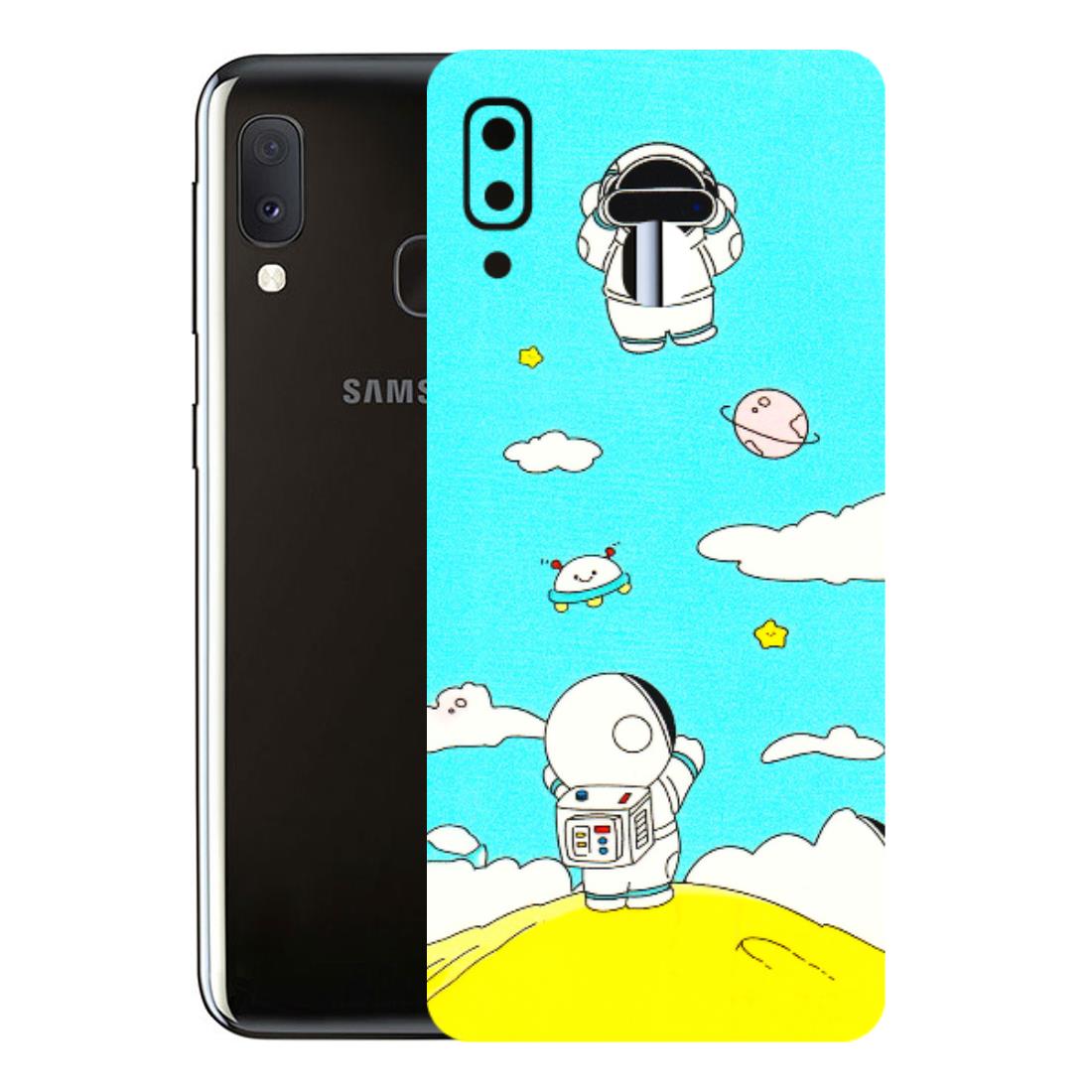 Samsung A/S Series Phone Skins (All Models) - Blue Skies Astro Float - 3D Embossed Finish (L-230) Samsung Galaxy A20E