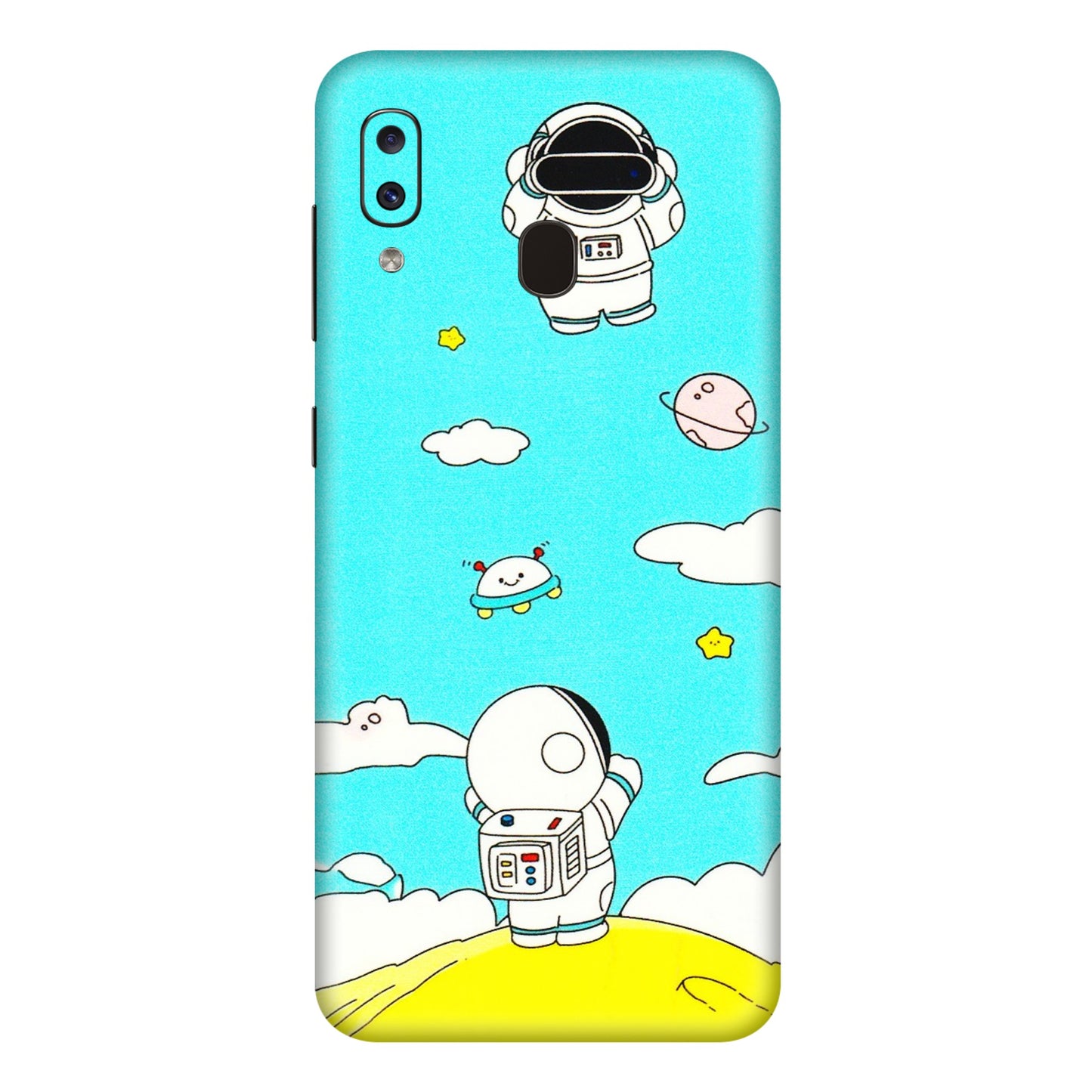 Samsung A/S Series Phone Skins (All Models) - Blue Skies Astro Float - 3D Embossed Finish (L-230) Samsung Galaxy A20E
