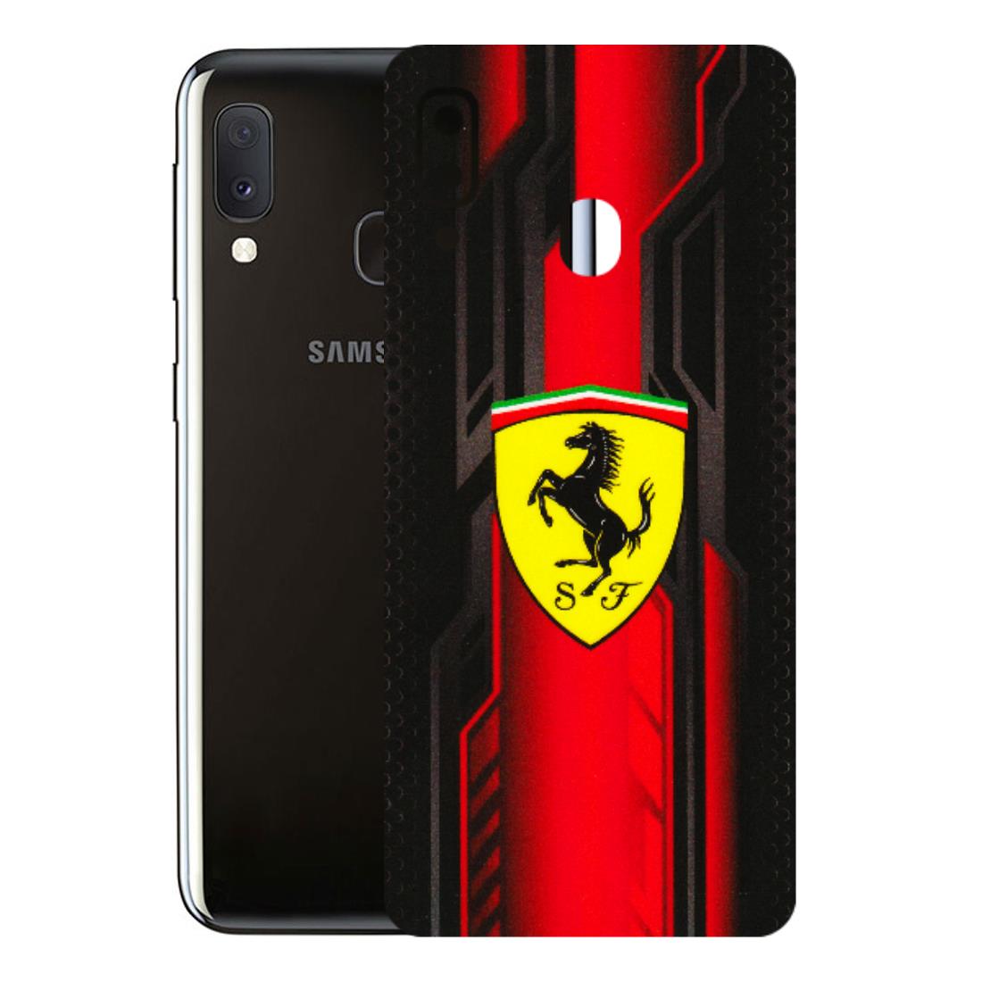 Samsung A/S Series Phone Skins (All Models) - Black Ferrari Logo - 3D Embossed Finish (L-253) Samsung Galaxy A20E