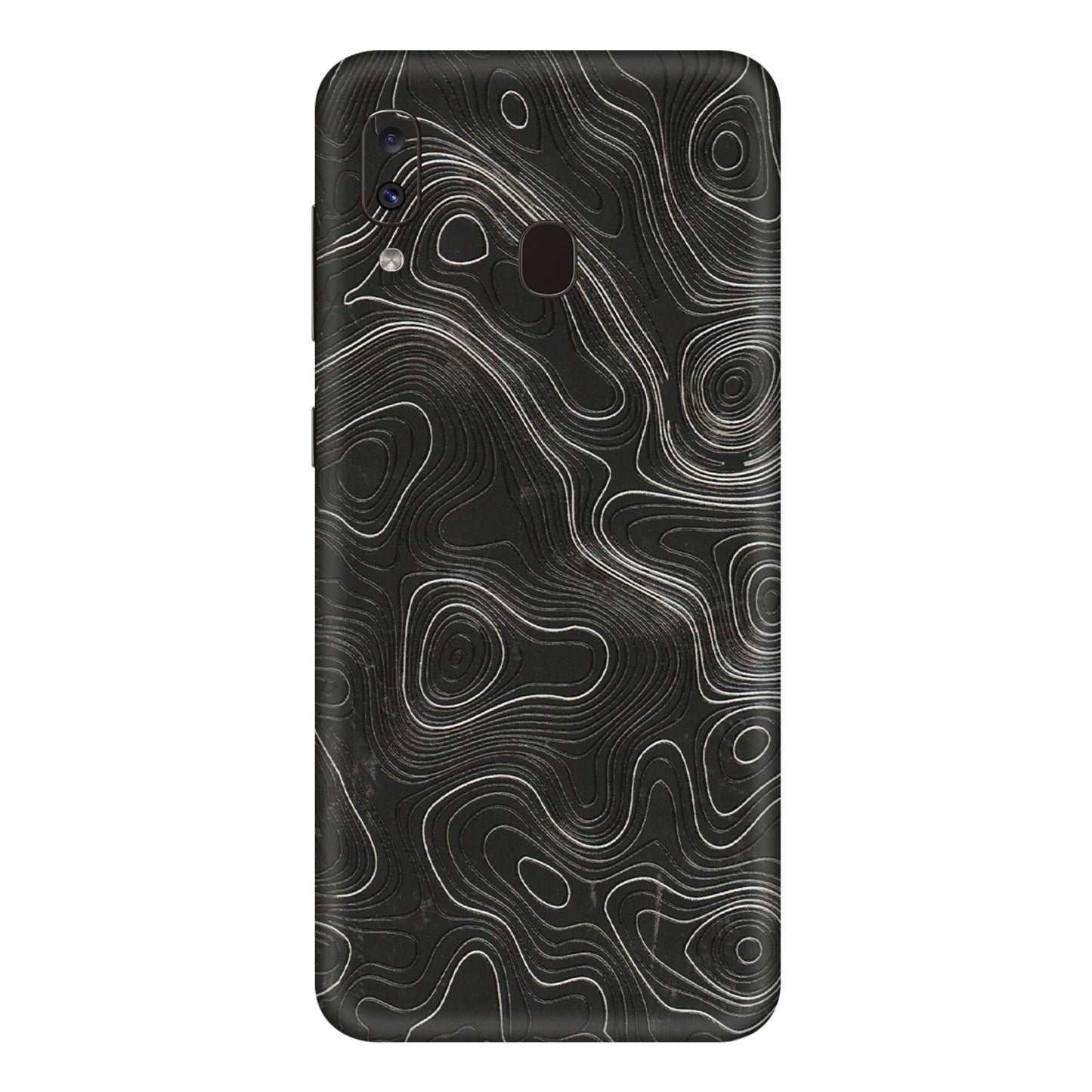 Samsung A/S Series Phone Skins (All Models) - Abstract White Line Map - 3D Embossed Finish (L-269) Samsung Galaxy A20E