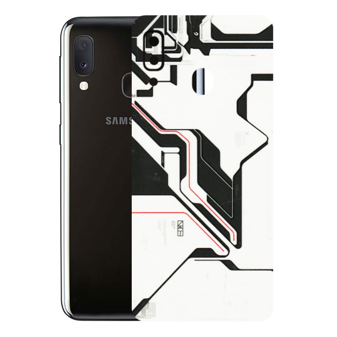 Samsung A/S Series Phone Skins (All Models) - White Techy Logo - 3D Embossed Finish (L-312) Samsung Galaxy A20E